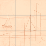 Sepia sketch with grid