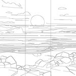 Line drawing with grid