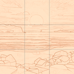 Sepia sketch with grid