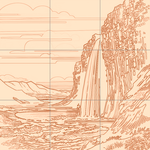 Sepia sketch with grid