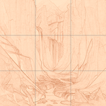 Sepia sketch with grid