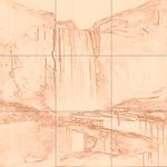 Sepia sketch with grid