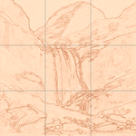 Sepia sketch with grid