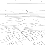 Line drawing with grid