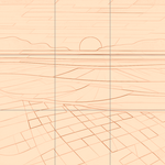 Sepia sketch with grid