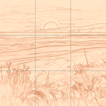 Sepia sketch with grid