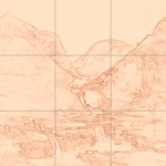 Sepia sketch with grid