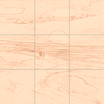 Sepia sketch with grid