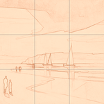 Sepia sketch with grid