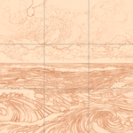 Sepia sketch with grid