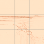 Sepia sketch with grid