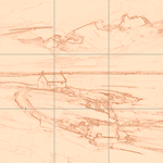 Sepia sketch with grid