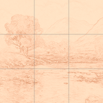 Sepia sketch with grid