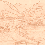 Sepia sketch with grid