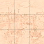 Sepia sketch with grid