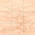 Sepia sketch with grid