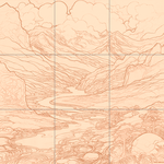 Sepia sketch with grid