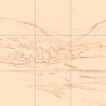 Sepia sketch with grid