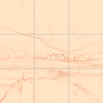 Sepia sketch with grid