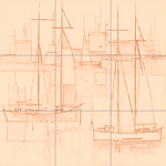 Sepia sketch with grid