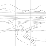 Line drawing with grid