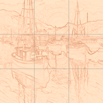 Sepia sketch with grid