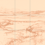 Sepia sketch with grid