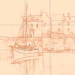 Sepia sketch with grid