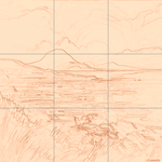 Sepia sketch with grid