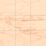 Sepia sketch with grid