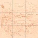 Sepia sketch with grid