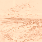 Sepia sketch with grid