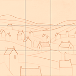 Sepia sketch with grid