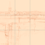 Sepia sketch with grid