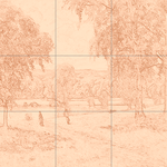 Sepia sketch with grid