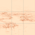 Sepia sketch with grid