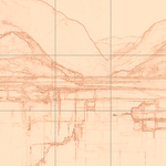 Sepia sketch with grid