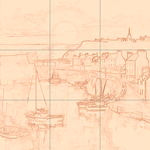 Sepia sketch with grid