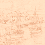 Sepia sketch with grid