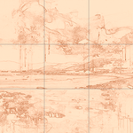 Sepia sketch with grid