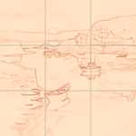 Sepia sketch with grid