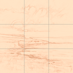 Sepia sketch with grid