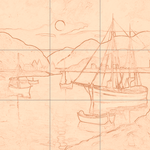 Sepia sketch with grid