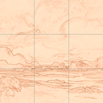 Sepia sketch with grid