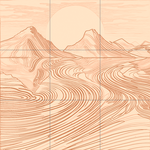 Sepia sketch with grid