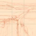 Sepia sketch with grid