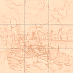 Sepia sketch with grid