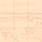 Sepia sketch with grid