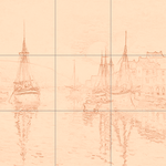 Sepia sketch with grid