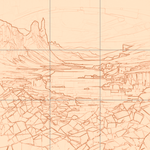 Sepia sketch with grid